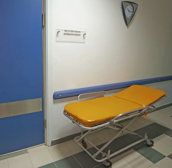Medical trolley outside an operating room