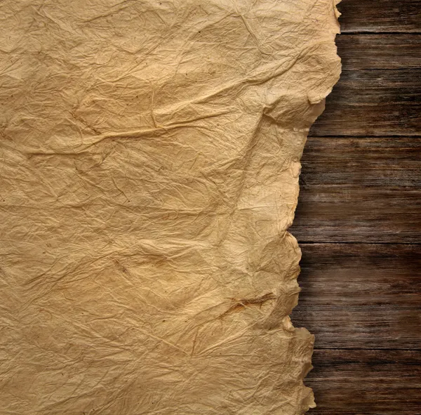 Closeup of wrinkled parchment paper
