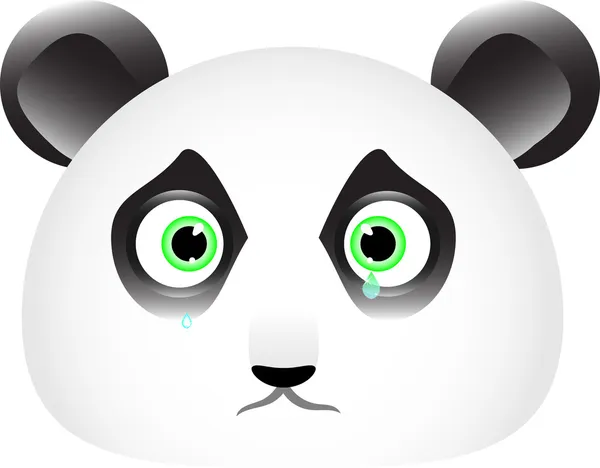 Sad panda face with tears in his eyes by Andrey Kidinov Stock Vector