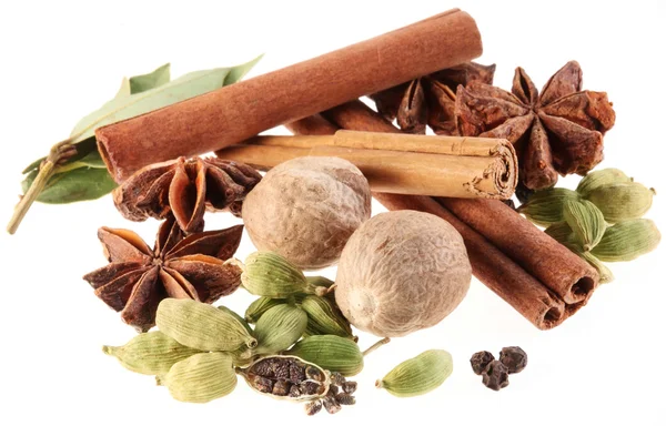 Asian spices on a white background