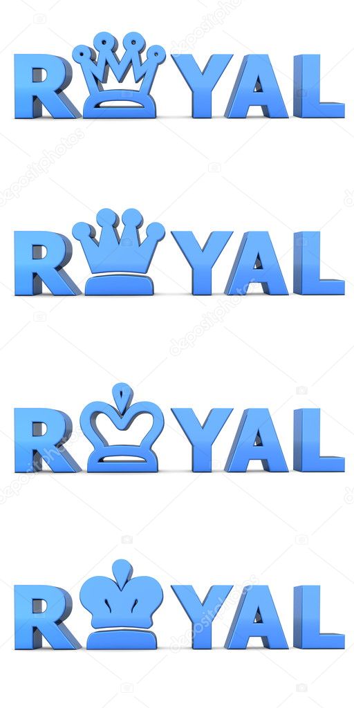 Royal Blue Word Royal Crowns — Stock Photo © PixBox 5119510