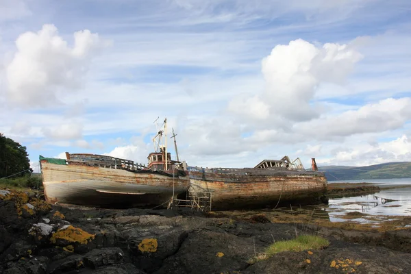 abandoned old fishing boats