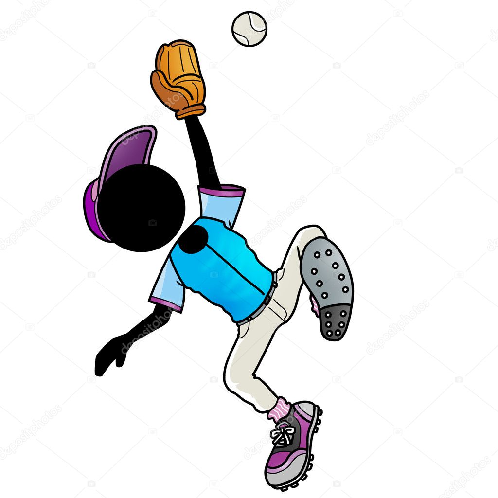 Jugador de béisbol atrapar una pelota — Foto de stock © twinkieartcat