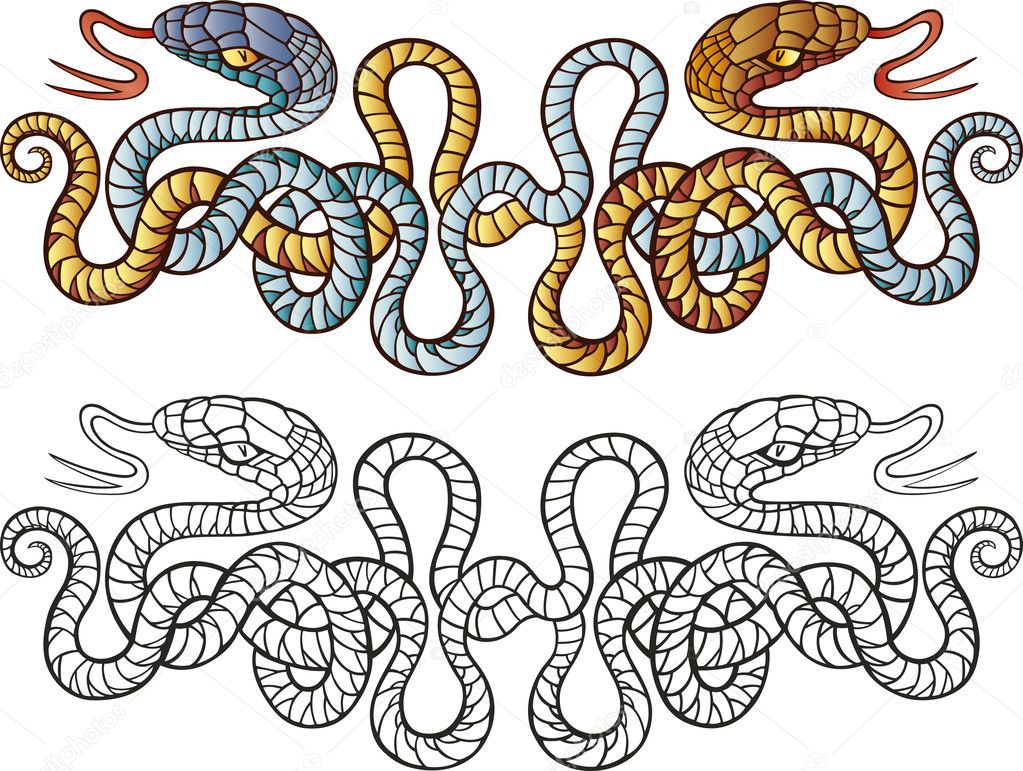 snakes tattoo. Snakes tattoo design - 3934326 | Royalty-Free Stock Photos, Illustrations,