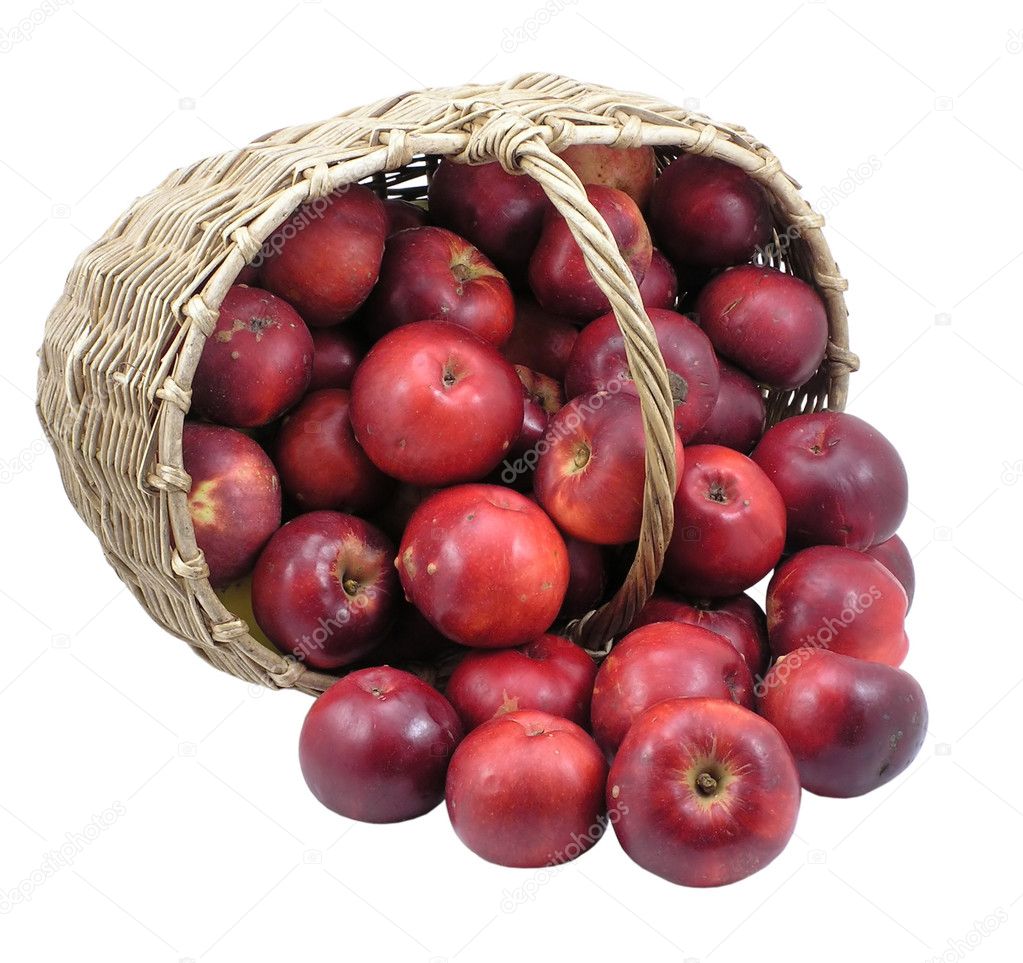 Manzanas Rojas En Canasta Aislado Foto De Stock SizovIN 4548807