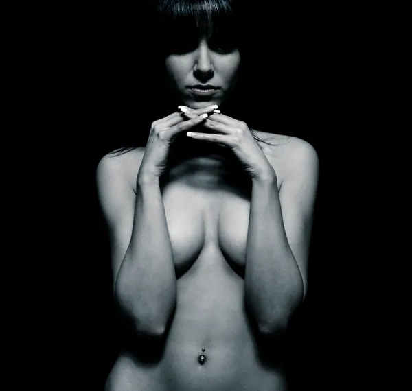 Dark naked sexy girl by Zdenek Kintr Stock Photo Editorial Use Only