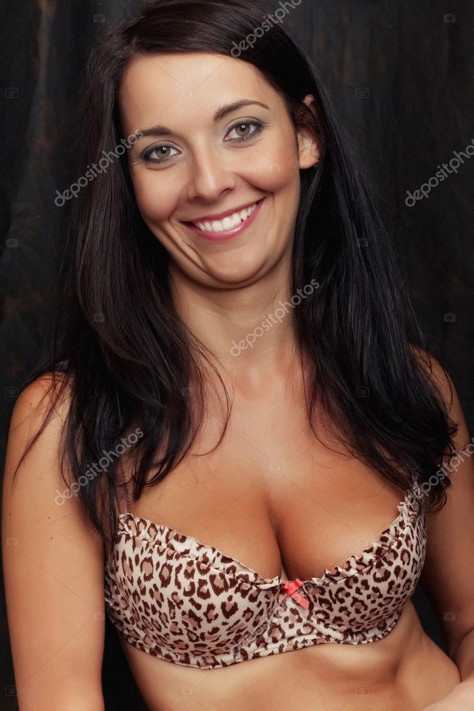 Attractive Smile Brunette Girl In Bra Stock Photo Fotoduki 4360991