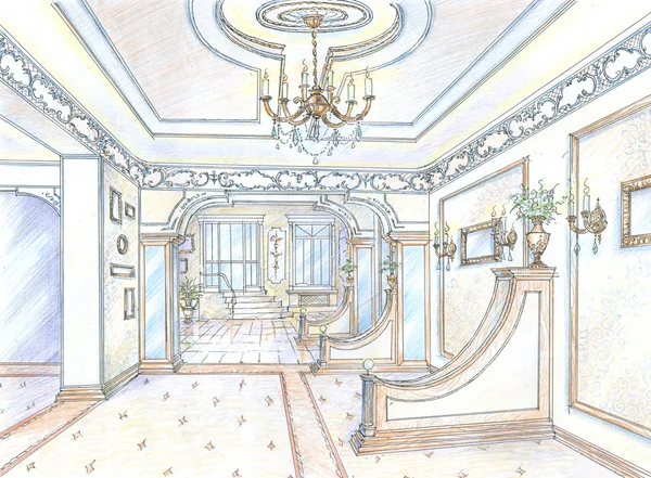 Sketch of restaurant hall