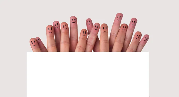 Happy group of finger smileys