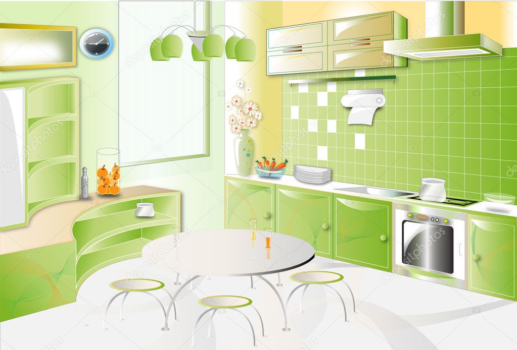 green kitchen clipart - photo #8