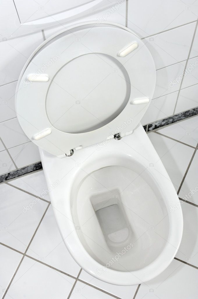 White toilet bowl with open lid — Stock Photo © pixpack 4068769
