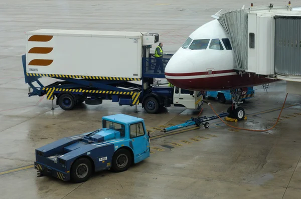 Airplane service on a airport