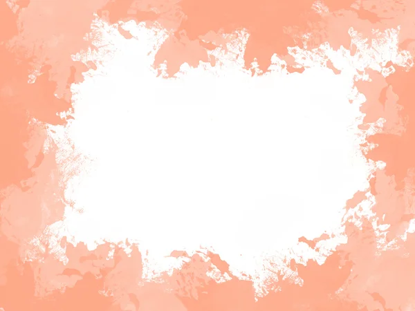 Abstract water color peach orange frame