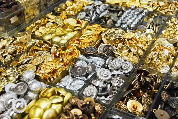 Vintage clothes buttons in market