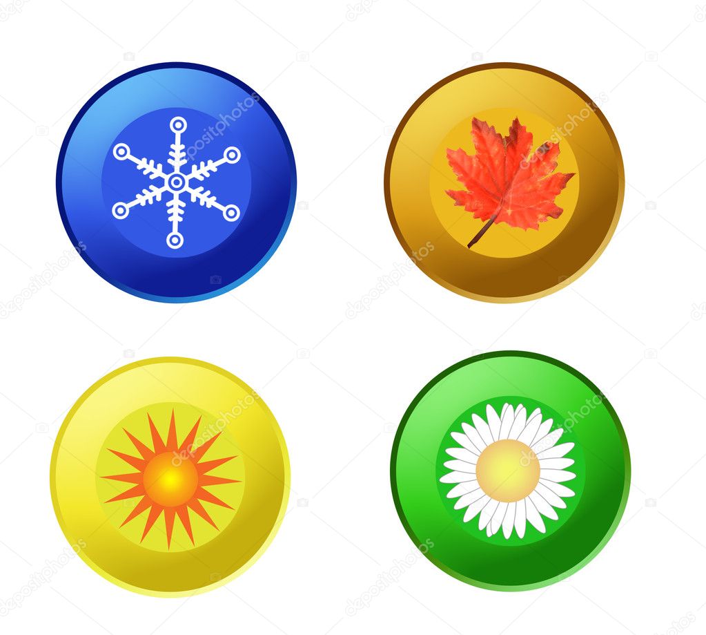 Vier Jahreszeiten-Symbole — Stockvektor © roxanabalint #4555765
