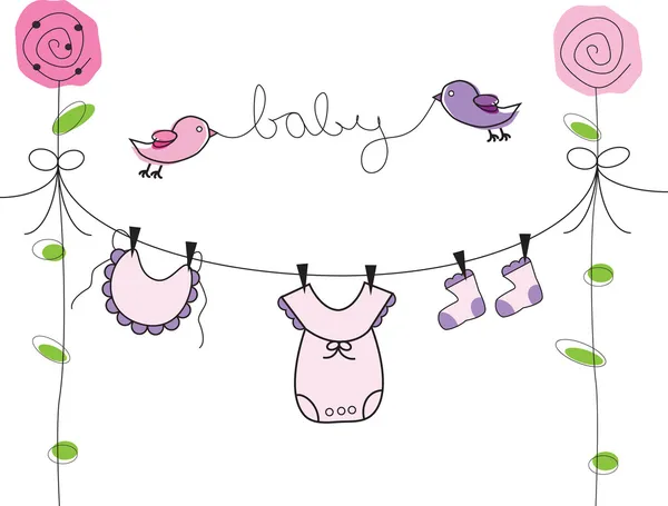 baby girl clothes. Baby Girl Clothes Line - Stock