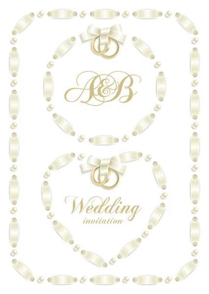 Wedding ribbon frame set 2 by Olga Beliaeva Stock Vector