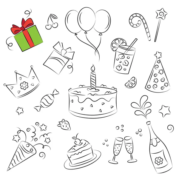 Stock Vector | Vector Sketch Clipart Set " Birthday Party