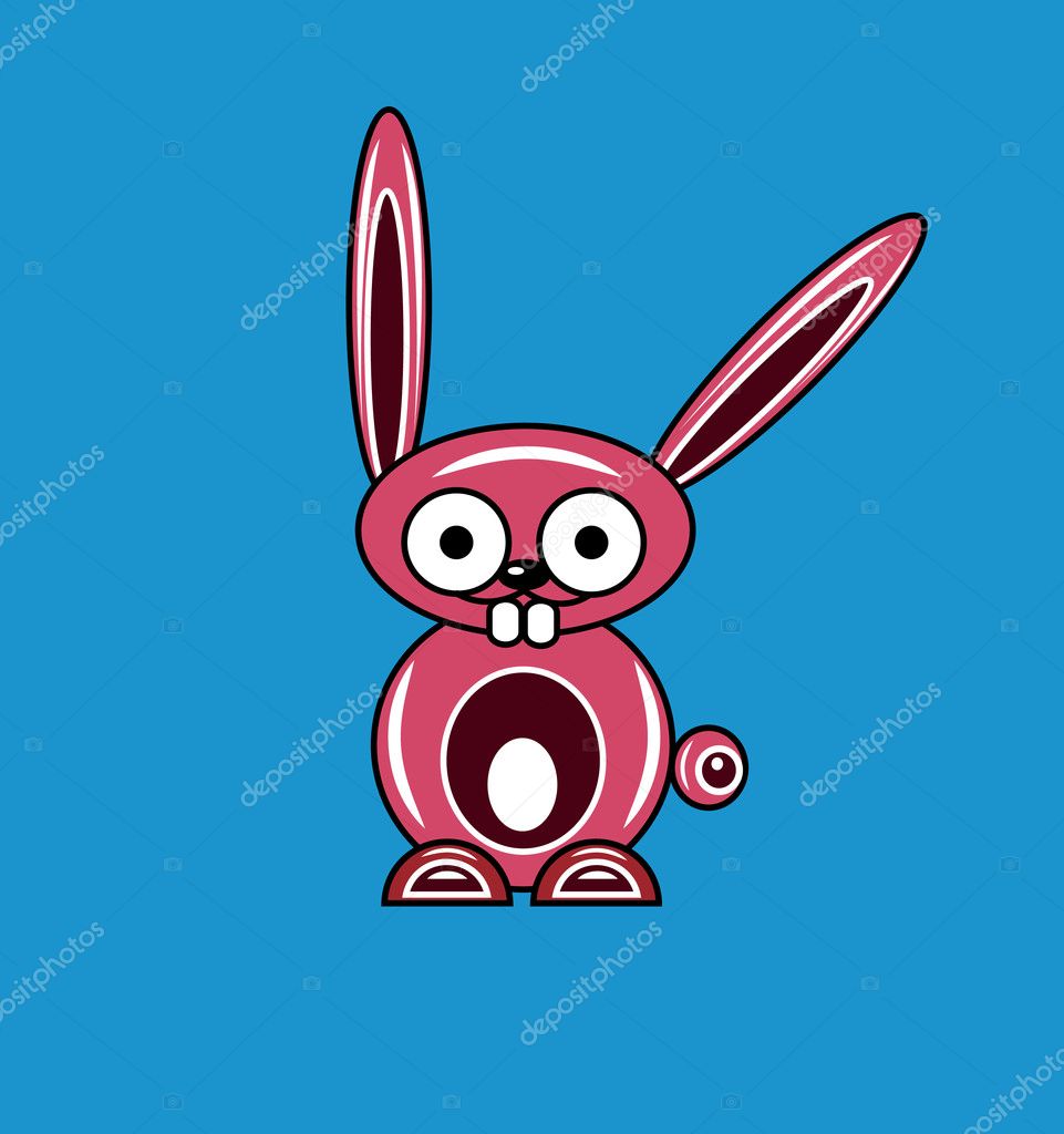 Cartoon Pink Rabbit