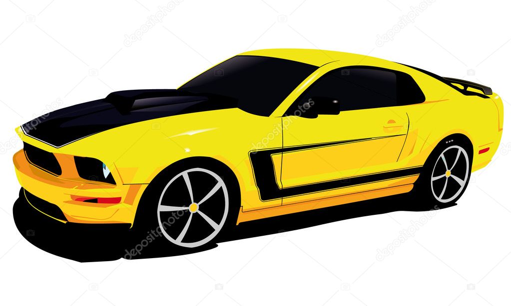 Old American Muscle car vector