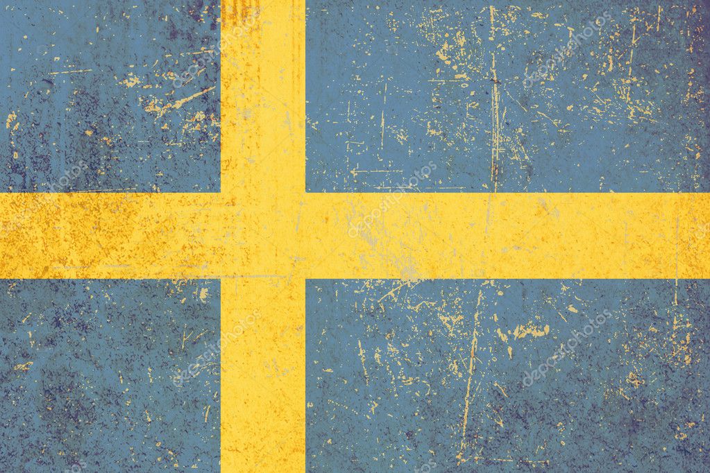 Grunge flag of sweden