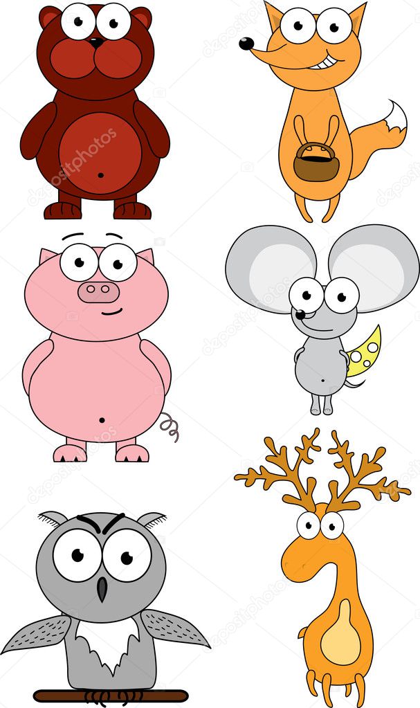 Different Cartoon Animals