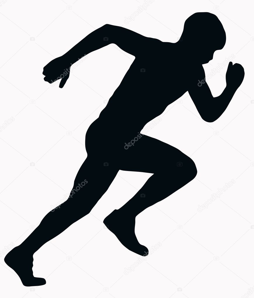 Silueta De Deporte Atleta Sprint Masculino Vector De Stock Cd