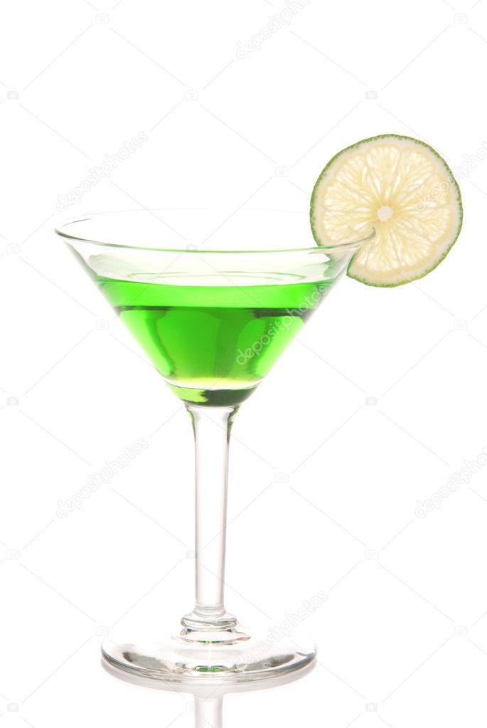 Green Cocktail Glass