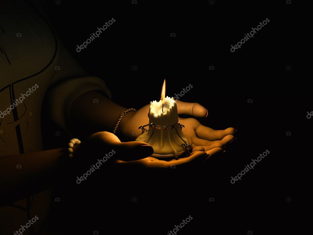 Candle With Hand