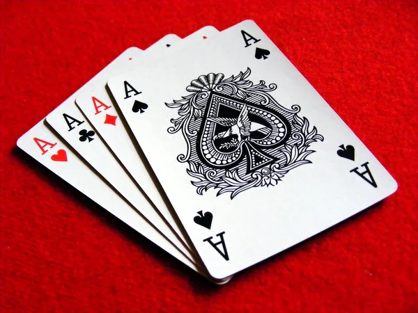 A set of 4 aces playing cards
