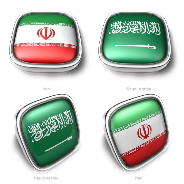 3d iran and saudi arabia flag