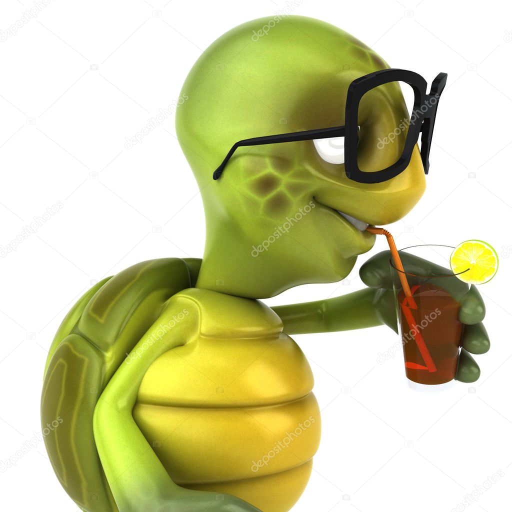 Turtle in glasses 3d illustration — Stock Photo © julos ...