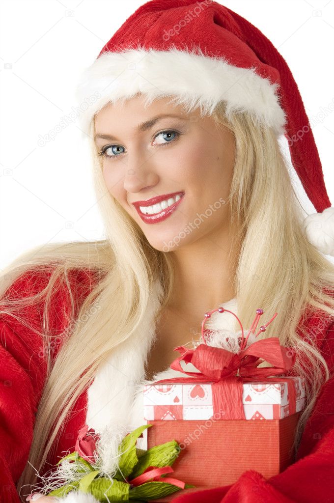 Vicino di un Babbo Natale biondo con casella presente – Immagini Stock - depositphotos_4705614-The-gift-box