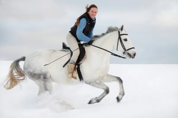 Winter horse riding_