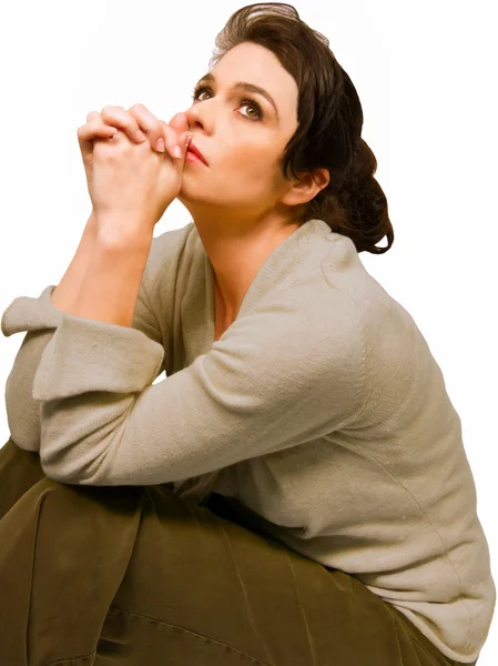 Woman Looking Upward