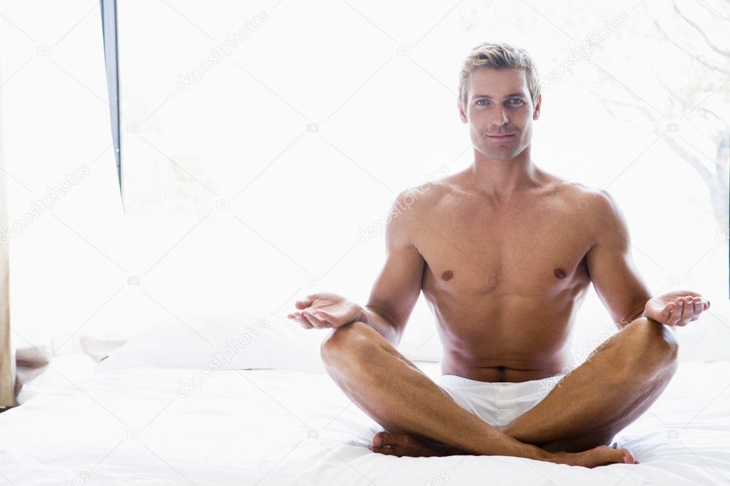 man doing yoga