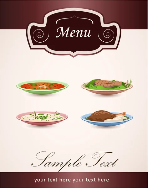 Dishes restaurant menu. Vector food
