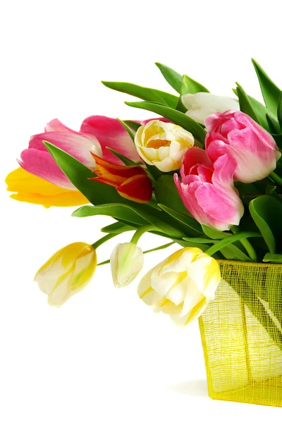Bouquet of colorful spring tulips.