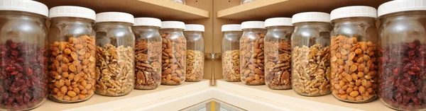 Healthy Nuts in Glass Jars