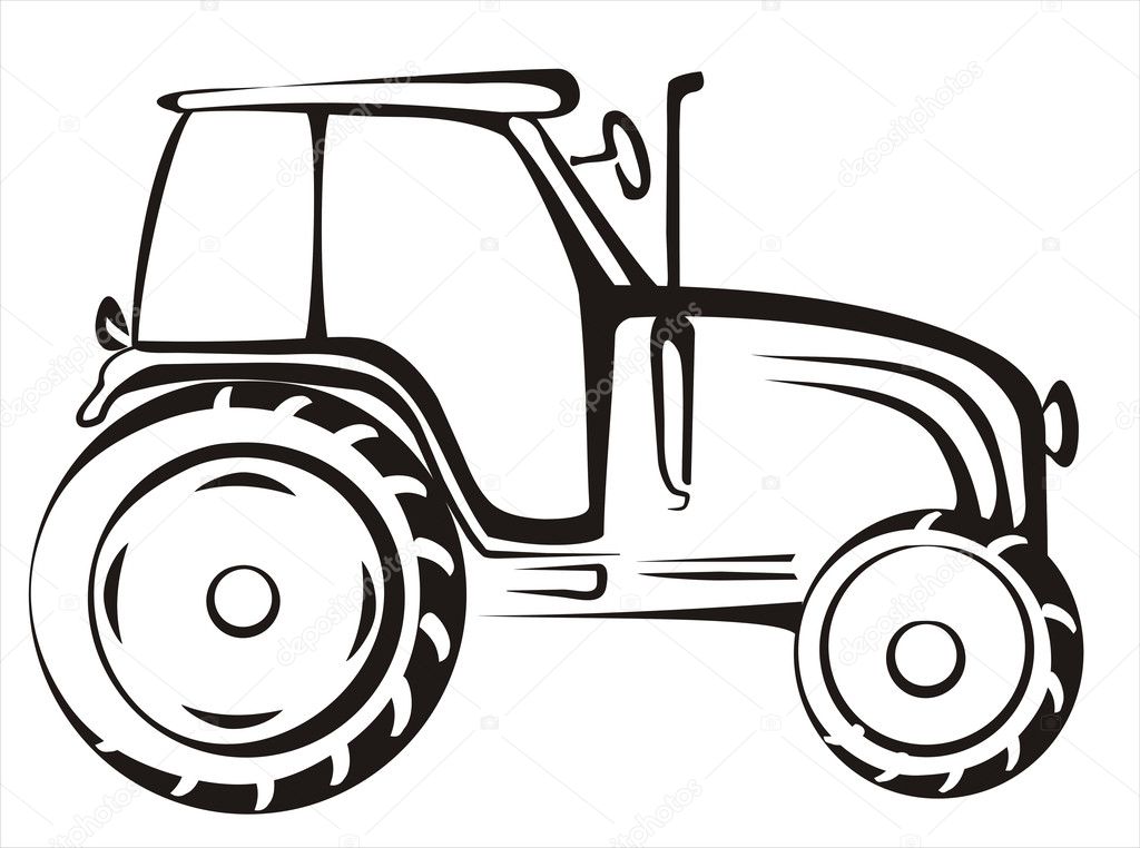 Line Drawing Tractor : Tractor symbol — stock vector baldyrgan