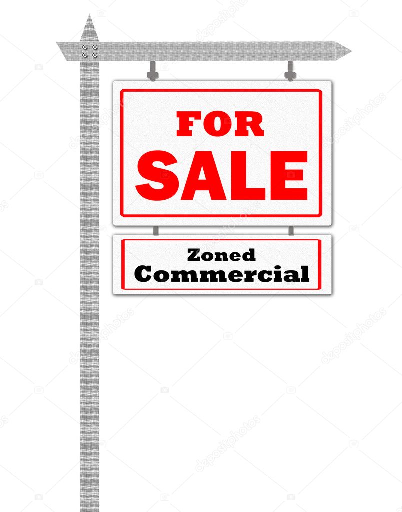Real Estate For Sale Sign, zoned commercial — Stock Photo © payphoto