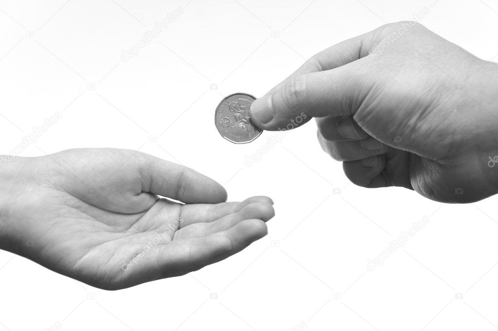 Giving and receiving hand gesture — Stock Photo © payphoto 4846537