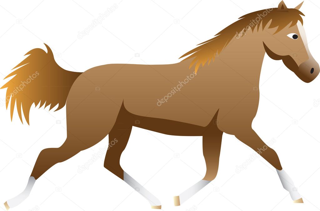 cartoon horse trotting