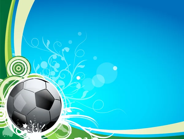 A soccer sport ball on a blue and green background
