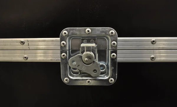 The lock on a wardrobe trunk