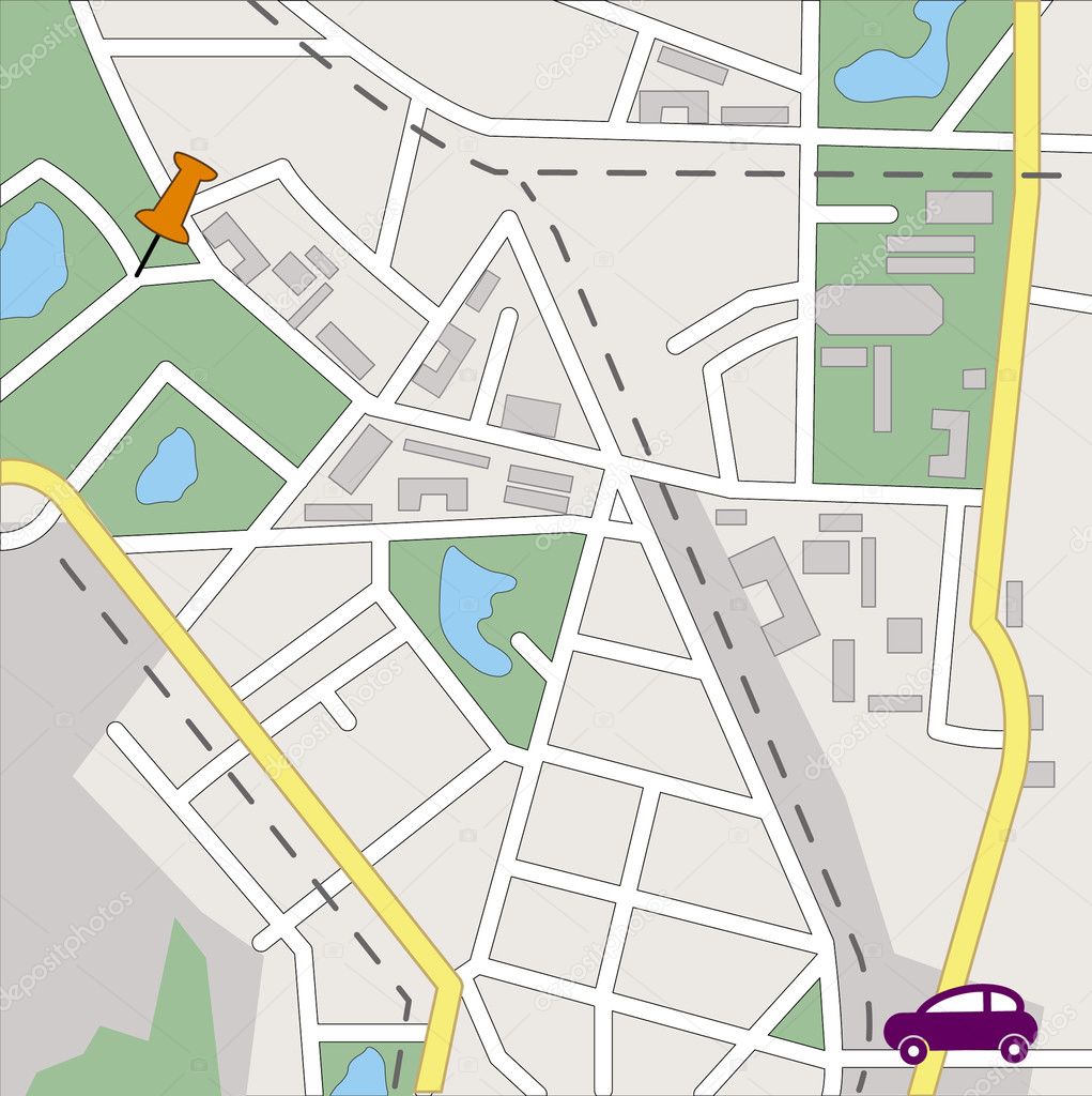 Vector Street Map Of A Generic City — Stock Vector © Millisenta 4830198