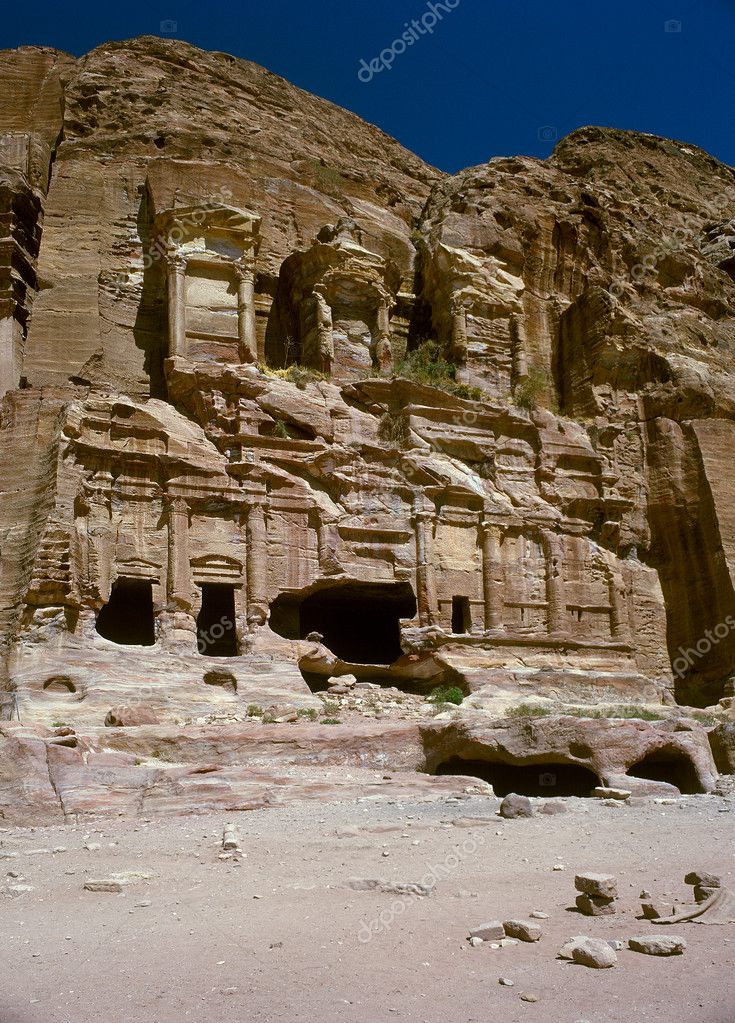 Petra In Jordan - City Carved Out Of The Rock — Stock Photo ...