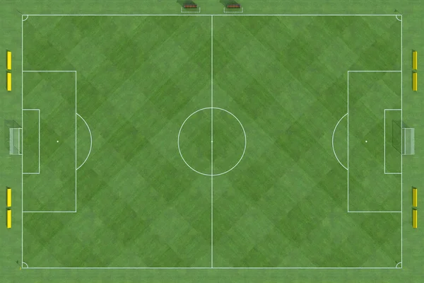 Top view of soccer field