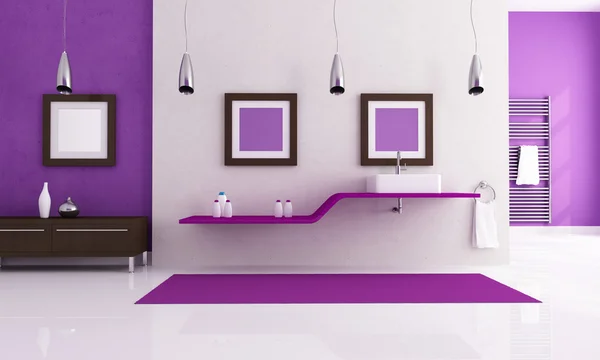 White and purple contemporary bathroom