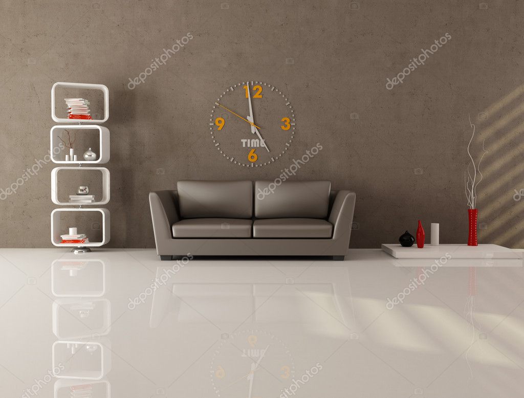 Brun minimal lounge — stockfotografi © archideaphoto #4903698